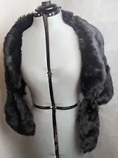 Lanshifei Black Faux Fur Shawl Wrap Stole New With Tags Vintage