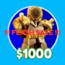 [FLASH SALE] Golden Future Large Clockman + 5Kð - Toilet Tower Defense - TTD