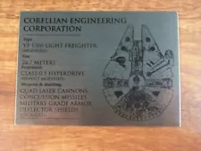 Star Wars Master Replicas Millennium Falcon corrected plaque 100% original MR