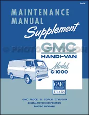 1964 1965 1966 GMC Handi-Van Shop Manual Supplement G-1000 Repair Service (For: GMC)