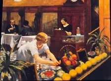 Edward Hopper “Tables For Ladies” 35mm Art Slide Ashcan School Realism