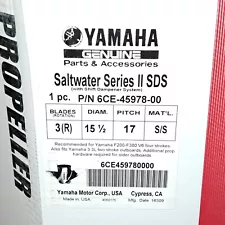 Yamaha New OEM Saltwater Series II Stainless RH 15 1/2 X 17 T Prop, 6CE-45978-00