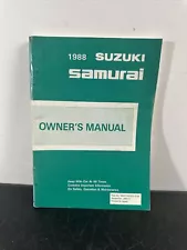 1988 Suzuki Samurai Owner Operator Manual User Guide Deluxe 4WD Soft Top