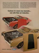 1969 Mercury Cyclone CJ Fastback Red Gold 428 Ram Air Induction Vintage Print Ad