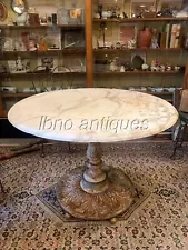 STUNNING INTERIOR / EXTERIOR ARCHITECTURAL ROUND MARBLE TOP TABLE. 40" Diameter