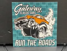 VRHTF "NHRA VTG STYLE GATEWAY CLASSIC CARS-RUN THE ROADS - 3.5" X 3.5" STICKER