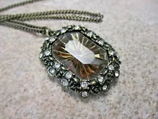 Topaz RHINESTONE P endant VINTAGE Necklace *SALE $1 Ship