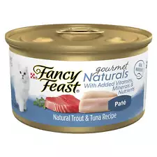 Purina Fancy Feast Gourmet Naturals Wet Cat Food Trout Tuna 3 oz Cans 12 Pack