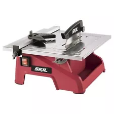 Skil 7-Inch Corded Electric Wet Tile Saw with Stainless Steel Table Top Red