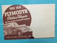 1939 PLYMOUTH "STATION WAGONS on DELUXE CHASSIS" Car Dealer Sales Brochure