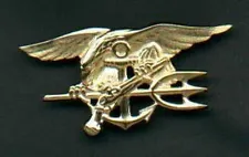 Genuine US Navy SEAL Badge in Gold Trident US made Genuine Current Issue