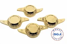 2 Bar Cut Gold Knock-offs Spinners for Lowrider Wire Wheels