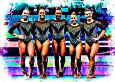 Brazilian Womens Gymnastics Team Olympics 2024 1/10 Fine Art Print Card By:Q