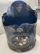 ❗️SALE LARGE MAITLAND SMITH TOLE PAINTED CACHEPOT PLANTER WASTE CAN TOLEWARE