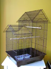 Cockatiel Parakeet Finch Canary Ranch House Bird Cage, 20"Lx16"Wx29"H