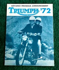 1972 TRIUMPH MOTORCYCLE BROCHURE BONNEVILLE TIGER-650 TROPHY TRIDENT DAYTONA 500