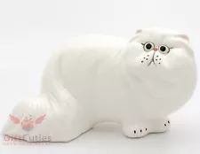 Porcelain Figurine of the White Persian Cat Kitty Kitten