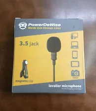 3.5 Jack Lavalier Microphone By Powerdewise 6.5ft Magnetic Clip