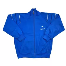 Diadora Blue Track Jacket 90s Vintage Mens Medium