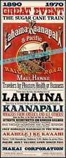 Maui Hawaii 1970 Lahaina The Sugar Cane Train Event Vintage Poster Print Art