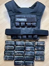 V-Force 45 Pound Black Weight Training Vest, Includes All 18 Bars VForce