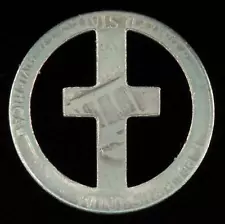 Hobo Cut Out Christian Cross 1973 Nickel Coin Vintage