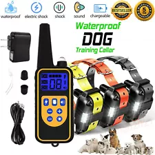 3000 FT Remote Dog Shock Training Collar Rechargeable Waterproof for 1/2/3 Dogs