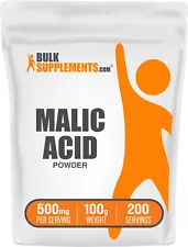 BulkSupplements Malic Acid Powder - 500mg Per Serving