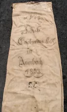 3 Antique German Linen Grain Feed Sacks, 1893 for comesaround