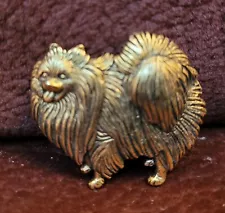 Gold Pomeranian Pin. Dog.