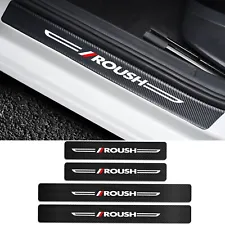 4Pcs For Ford F150 Roush Carbon Fiber Leather Sticker Car Door Sill Protector (For: Ford F-150 Heritage)