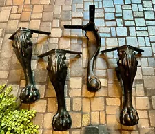 Antique Cast Iron Claw Foot Table Legs Furniture Set of 4 Metal Legs 10.75" tall