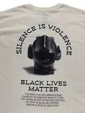 BLM Black Lives Matter Shirt Adult Large Beige Short Sleeve Tee Mens L