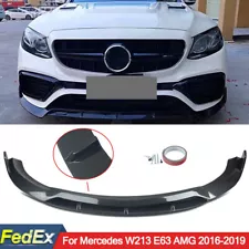 Front Splitter Lip Carbon Fiber Look For Mercedes Benz W213 E63 AMG 2016-2019