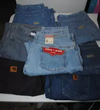 Lot Of 7 Carhartt 40 32 Guess Wrangler Tommy Hilfiger Jeans & Shorts New & Used