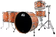 DW Collector’s Series 5-Piece Drum Set Amber Swirl w/Chrome Hardware