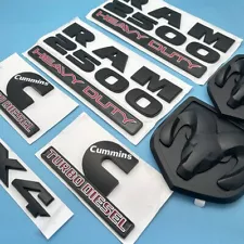 For 2013-2018 RAM 2500 Heavy Duty 4X4 Cummins Turbo Diesel Emblems Matte Black