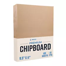 Chipboard Sheets 8.5" x 11" - 100 Sheets of 22 Point Chip Board for Crafts - ...