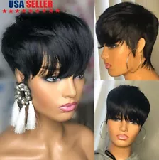 Pixie Human Hair Black Short Cuts Wigs Brazilian Women Hairstyles Natural Wigs