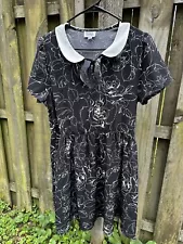 Unique Vintage Modcloth Women’s Black And White Floral Dress Large 10/12