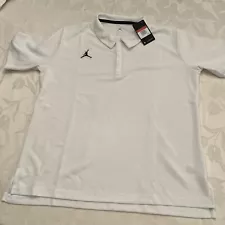 NEW Nike Air Jordan Jumpman Team Polo Shirt Men's L White Golf Shirt Large NWT