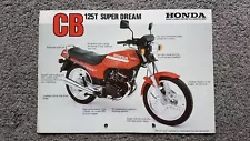 HONDA CB125 SUPER DREAM MOTORCYCLE SALES LEAFLET BROCHURE 1980'S