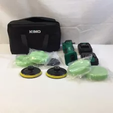 KIMO Black Green 20V Cordless Buffer Polisher Kit With 24 Accessories For Car