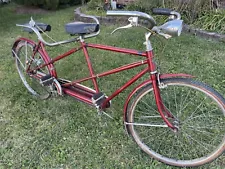 Rare Vintage 1950s Red SCHWINN TOWN & COUNTRY Tandem Bicycle