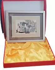 Framed Chinese embroidery, Sanlin Embroidery in original box