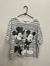 90s Vintage Green Mickey And Minnie Mouse Disney T Shirt AOP L/XL