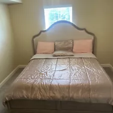 King Size mattress and box spring set with headboard used