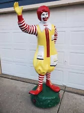 Vintage Original Ronald McDonald Life Size Statue! 70” Tall Fiberglass Figure.