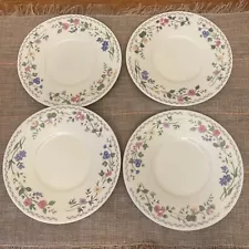 SALE! 4 Faberware English Garden 6 1/4" Bread Plate Floral Oven Dish Micr Safe