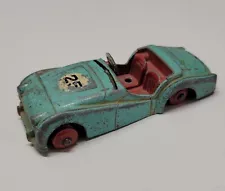 Vintage Dinky Toys No. 105 Triumph TR2 Car Blue Red Diecast Toy